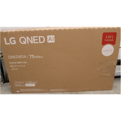 SALE OUT. LG 75QNED80A3A 75" (189 cm) LED LCD TV | LG TV | 75QNED80A3A | 75 | Smart TV | webOS 25 | 4K UHD | DAMAGED PACKAGING