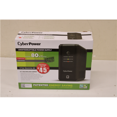 SALE OUT. CyberPower UT850EG Backup UPS Systems | CyberPower Backup UPS Systems | UT850EG | 850 VA | 425 W | DAMAGED PACKAGING AND INNER PACKAGING, SMALL SCRATCHED ON THE SIDE