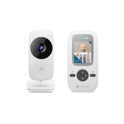 Motorola | Video Baby Monitor | VM481 2.0" | 2.0" diagonal color screen; LED sound level indicator; Infrared night vision; 2.4GHz FHSS wireless technology for in-home viewing; Digital zoom; High sensitivity microphone; Rechargeable parent unit; Secu