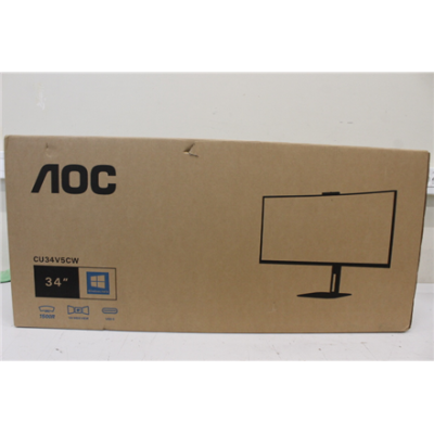 SALE OUT. | AOC | CU34V5CW / BK | 34 " | VA | 21:9 | 100 Hz | 4 ms | 3440 x 1440 pixels | HDMI ports quantity 1 | Warranty 33 month(s) | DAMAGED PACKAGING