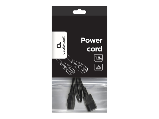Cablexpert | PC-189-VDE power extension cable 1.8 meter | Black C14 coupler | C14 coupler