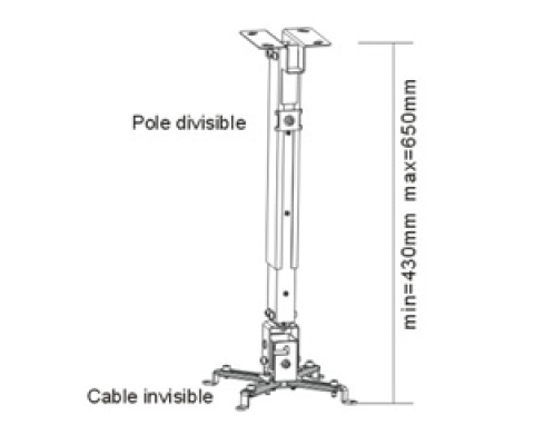 Sunne | Projector Ceiling mount | Tilt, Swivel | Maximum weight (capacity) 20 kg | Black