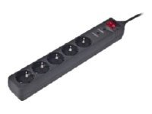 Surge Protector SPG5-C-10 / 3 m / 5 Sockets / Black