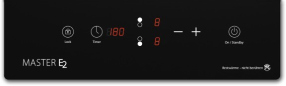 Caso | Hob | Master E2 | Induction | Number of burners / cooking zones 2 | Touch | Timer | Black