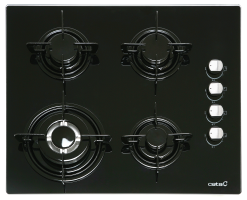 CATA | Hob | CI 631 A / A 08041412 | Gas on glass | Number of burners / cooking zones 4 | Rotary knobs | Black