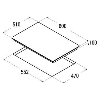 CATA | Hob | CI 631 A / A 08041412 | Gas on glass | Number of burners / cooking zones 4 | Rotary knobs | Black