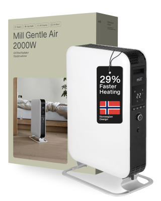 Mill | Heater | AB-H2000DN | Oil Filled Radiator | 2000 W | Number of power levels 3 | Suitable for rooms up to 24-34 m³ | White