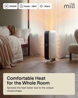 Mill | Heater | AB-H2000DN | Oil Filled Radiator | 2000 W | Number of power levels 3 | Suitable for rooms up to 24-34 m³ | White