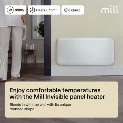 Mill | Heater | IB900DN Steel | Panel Heater | 900 W | Number of power levels 1 | Suitable for rooms up to 11-15 m² | White | N / A