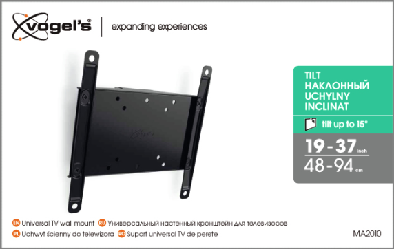 Vogels | Wall mount | MA2010-A1 Tilt | Tilt | 26-40 " | Maximum weight (capacity) 30 kg | Black