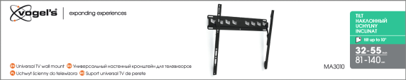 Vogels | Wall mount | MA3010-A1 | Tilt | 32-55 " | Maximum weight (capacity) 40 kg | Black