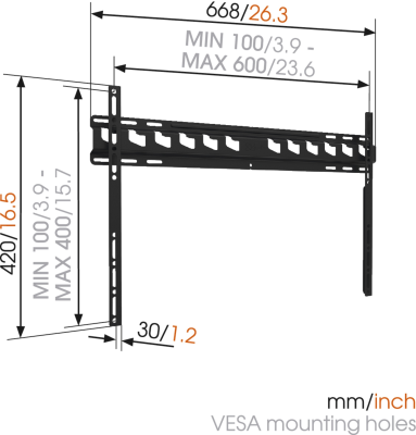 Vogels | Wall mount | MA4000-A1 | Fixed | 40-80 " | Maximum weight (capacity) 80 kg | Black