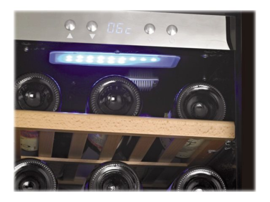 Caso | Wine cooler | Wine Comfort 66 | Energy efficiency class G | Showcase | Free standing | Bottles capacity Up to 66 bottles | Cooling type Compressor technology | Stainless steel / Black