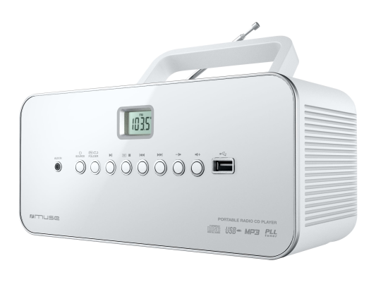 Muse | M-28RDW | Portable radio CD / MP3 Player with USB | White
