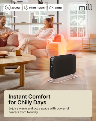 Mill | Heater | SG2000LED | Convection Heater | 2000 W | Number of power levels 3 | Suitable for rooms up to 5-20 m² | Black