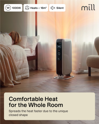 Mill | Heater | AB-H1000MEC | Oil Filled Radiator | 1000 W | Number of power levels 3 | Suitable for rooms up to 12-16 m² | White