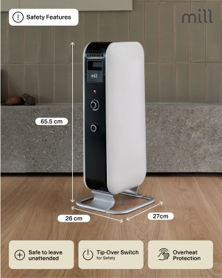 Mill | Heater | AB-H1000MEC | Oil Filled Radiator | 1000 W | Number of power levels 3 | Suitable for rooms up to 12-16 m² | White