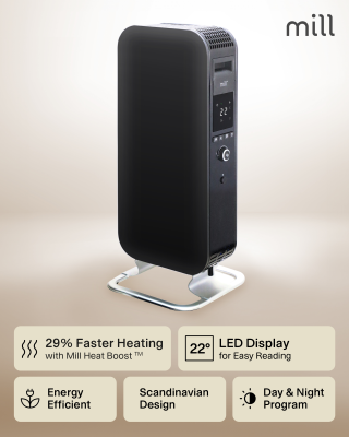 Mill | Heater | AB-H1000DN | Oil Filled Radiator | 1000 W | Number of power levels 3 | Suitable for rooms up to 12-16 m² | Black