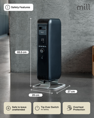 Mill | Heater | AB-H1000DN | Oil Filled Radiator | 1000 W | Number of power levels 3 | Suitable for rooms up to 12-16 m² | Black