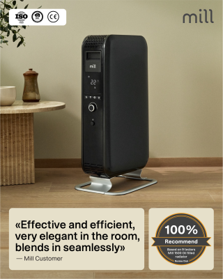 Mill | Heater | AB-H1000DN | Oil Filled Radiator | 1000 W | Number of power levels 3 | Suitable for rooms up to 12-16 m² | Black