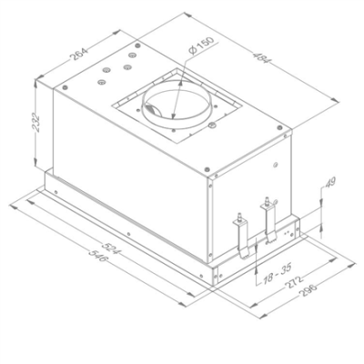 Novy | Hood | Essence 828 | Canopy | Energy efficiency class B | Width 60 cm | 517 m³ / h | Mechanical control | LED | Stainless steel