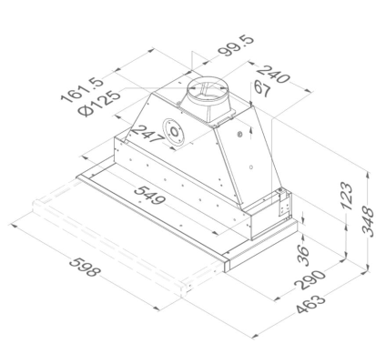 Novy | Hood | 661 | Telescopic | Energy efficiency class C | Width 60 cm | 346 m³ / h | Mechanical control | LED | Stainless steel