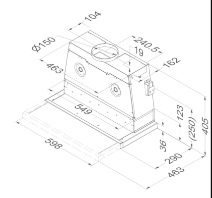 Novy | Hood | 662 | Telescopic | Energy efficiency class D | Width 60 cm | 594 m³ / h | Mechanical control | LED | Stainless steel