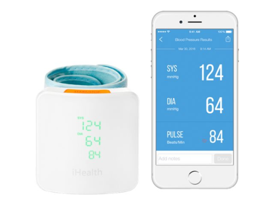 iHealth | Wrist Blood Pressure Monitor | BP7S | White | Blood pressure readings are stored on the secure, free, HIPAA compliant iHealth Cloud. Monitor blood pressure and pulse trends with intuitive charts and share data with your doctor in PDF or 
