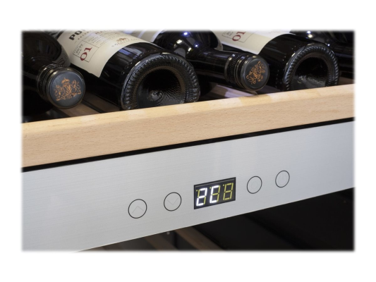Caso | Wine cooler | WineComfort 380 Smart | Energy efficiency class G | Showcase | Free standing | Bottles capacity Up to 38 bottles | Cooling type Compressor technology | Stainless steel / Black