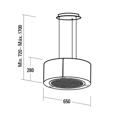 CATA | Hood | ISLA MAGRABA | Island | Energy efficiency class C | Width 65 cm | 645 m³ / h | Mechanical control | LED | White