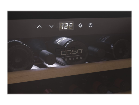 Caso | Wine cooler | WineSafe 18 EB | Energy efficiency class G | Built-in | Bottles capacity 18 bottles | Cooling type Compressor technology | Black