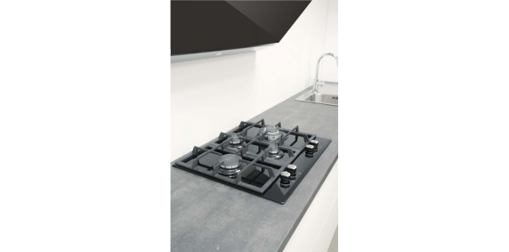 CATA | Hob | LCI 6031 B | Gas on glass | Number of burners / cooking zones 4 | Rotary knobs | Black