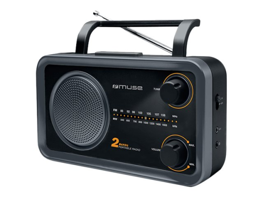 Muse | 2-bands portable radio | M-06DS | AUX in | Grey