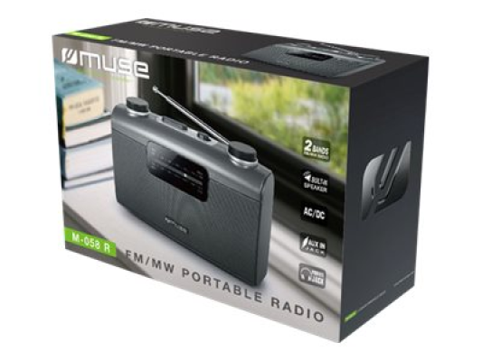 Muse | Portable radio | M-058R | AUX in | Black