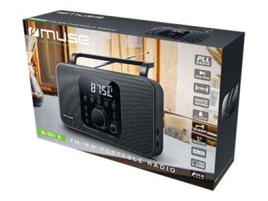 Muse | Radio | M-091R | Alarm function | AUX in | Black
