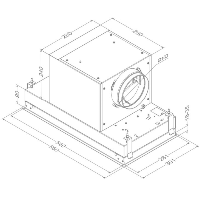 Novy | Hood | Mini Pure'line 816 | Canopy | Energy efficiency class A | Width 56 cm | 534 m³ / h | Mechanical control | LED | Black