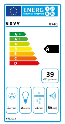 Novy | Hood | Fusion Pro 8740 | Telescopic | Energy efficiency class A | Width 90 cm | 674 m³ / h | Touch control | LED | Anthracite