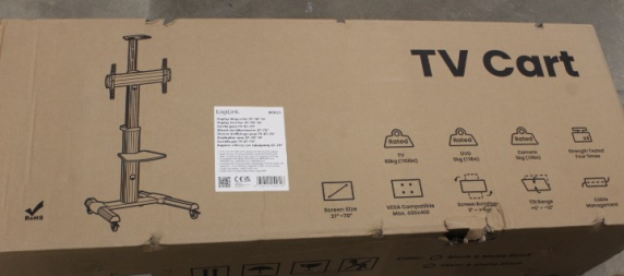 SALE OUT. Logilink BP0025 TV stand cart, adjustable TV height, 37–70“, max. 50 kg | Logilink | Floor stand | BP0025 | 30-70 " | Maximum weight (capacity) 50 kg | DAMAGED PACKAGING