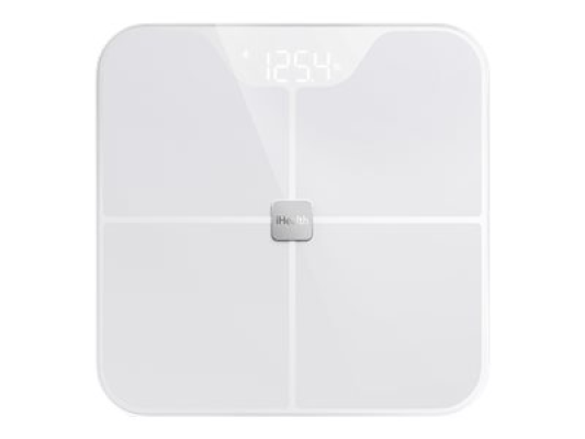 iHealth | Body Analysis Scales | HS2S | Body fat analysis | Body Mass Index (BMI) measuring | Body water percentage | Bone mass analysis | Maximum weight (capacity) 180 kg | Memory function | Multiple users | Muscle ratio / density ana