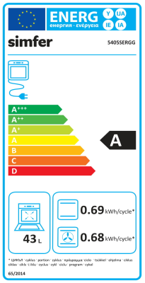 Simfer | Cooker | 5405SERGG | Hob type Gas | Oven type Electric | Stainless steel | Width 50 cm | Electronic ignition | Depth 60 cm | 43 L