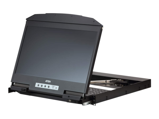 Aten | 1U Ultra Short Depth Dual Rail WideScreen LCD Console (USB / HDMI / DVI / VGA)