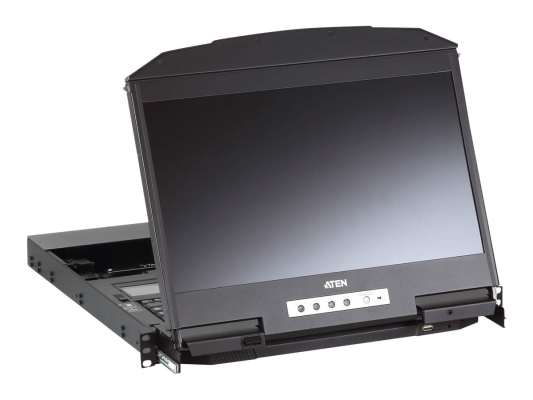 Aten | 1U Ultra Short Depth Dual Rail WideScreen LCD Console (USB / HDMI / DVI / VGA)