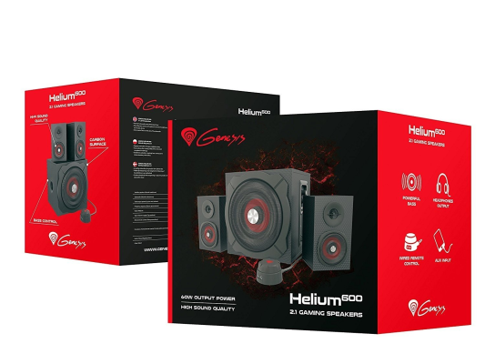 GENESIS Helium 610BT Computer Speakers, Wired, Bluetooth, Black | Genesis | Helium 610BT | Bluetooth | Red / Black | Computer Speakers