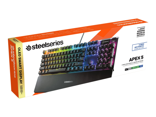 SteelSeries Apex 5 Gaming Keyboard, US Layout, Wired, Black | SteelSeries | Apex 5 | Gaming keyboard | Wired | RGB LED light | US | Black