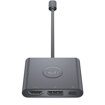 Dell | Adapter | USB-C to HDMI / DP with Power Pass-Through | Black | USB-C Male | HDMI Female; USB Female; USB-C (power only) Female | 0.18 m