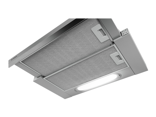 Bosch | Hood | DFT63AC50 Series 4 | Telescopic | Energy efficiency class D | Width 60 cm | 368 m³ / h | Mechanical | LED | Silver