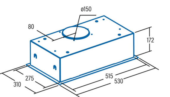 CATA | Hood | G 50 LUX X | Canopy | Energy efficiency class C | Width 53 cm | 400 m³ / h | Mechanical control | LED | Inox