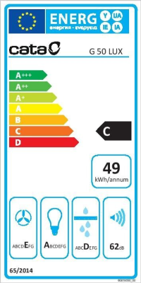 CATA | Hood | G 50 LUX X | Canopy | Energy efficiency class C | Width 53 cm | 400 m³ / h | Mechanical control | LED | Inox