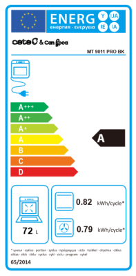 CATA | Oven | MT 9011 PRO BK | 70 L | Multifunctional | AquaSmart | TFT control | Height 59.5 cm | Width 59.5 cm | Black glass