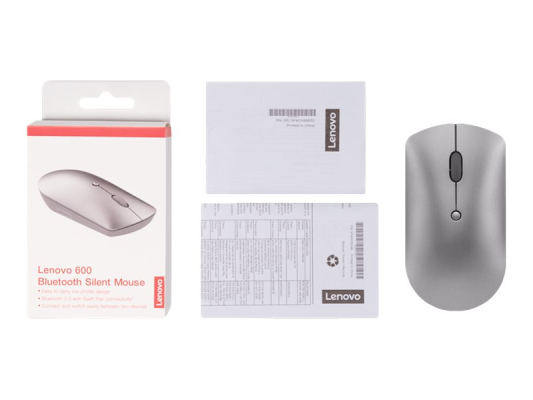 Lenovo | Silent Mouse | 600 | Optical Mouse | Dual-host Bluetooth 5.0 | Iron Grey | 1 year(s)